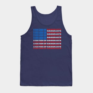 A Nation of Immigrants Red, White, and Blue US Flag Tank Top